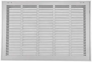 ZORO SELECT 4JRU1 Filtered Return Air Grille 22.62 X 27.62, White, Steel