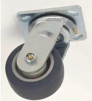 ZORO SELECT 1ULH9 Swivel Plate Caster,Therm Rubber,4 in,350 lb