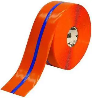MIGHTY LINE 4ROBCTR Industrial Safety Floor Marking Tape Vinyl Orange/Blue, 4" MIGHTY LINE 4ROBCTR Industrial Safety Floor Marking Tape Vinyl Orange/Blue, 4"