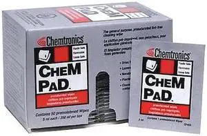 CHEMTRONICS CP400 Alcohol Wipes,4" x 3",50 ct,PK50