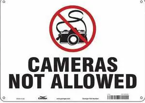 CONDOR 473F92 Safety Sign, 10 in Height, 14 in Width, Polyethylene, Horizontal