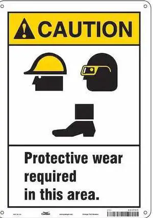 CONDOR 466P93 Safety Sign, 14 in Height, 10 in Width, Aluminum, Vertical