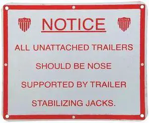 DAYTON 26W611 Stabilizing Jack Sign,Aluminum,9-7/8 In