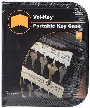 KEY SYSTEMS 101 Vel-Key Portable Key  Tags Zipper Case, PK24
