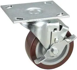 ZORO SELECT 33J041 Swivel NSF-Listed Plate Cstr w/Brke,NSF-Listed Plate Type B