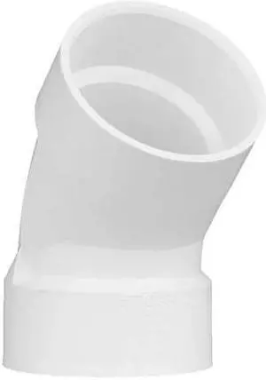 ZORO SELECT 1WKC5 3" Hub PVC DWV 45 Degree Elbow