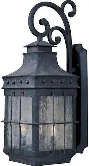 MAXIM 30084CDCF Nantucket 3-Light 8.5" Wide Country Forge Outdoor Wall Sconce