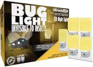 MIRACLE LED 602181 Bug Light Night Light Amber Glow to Protect your Precious
