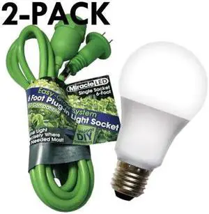 MIRACLE LED 602243 Single Socket Grow Light Cord System & LED White Grow Light