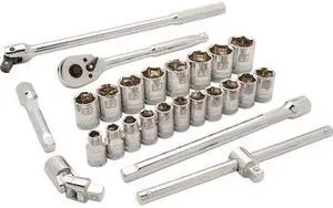 DYNAMIC D018009 Tools 1/2" Drive 25 Piece 6 Point Std, Metric Socket Set, 10mm