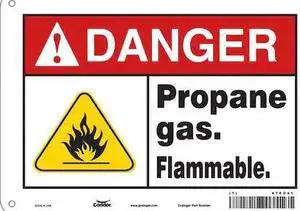 CONDOR 476D41 Chemical Sign, 7 in H, 10 in W, Vertical Rectangle, English,