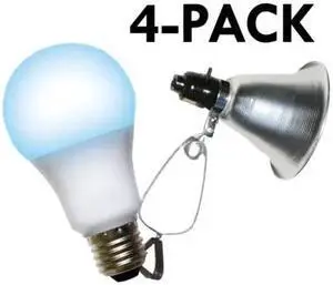 MIRACLE LED 602280 Clamp Lamp Grow Fixture & Blue Spectrum LED Grow Light 8 Pcs
