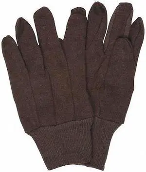 MCR SAFETY 7100P Knit Gloves, Aluminum, Plastic, None Uncoated, Brown, L, 12 PK