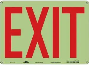 CONDOR 480L84 Exit Sign, English, 14" W, 10" H, Plastic, White