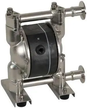 DAYTON 22A603 Double Diaphragm Pump, 316 Stainless Steel, Air Operated, PTFE,