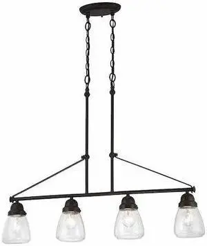 NUVO 60-5548 Laurel 4 Light Trestle Clear Seeded Glass Sudbury Bronze