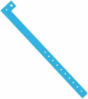 PARTNERS BRAND WR120BE Day-Glo Plastic Wristbands, 3/4" x 10", Blue, PK500