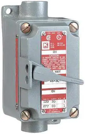 HUBBELL KILLARK XSX-52 Motor Starter,Toggle,20A,3/4In Hubs,2P