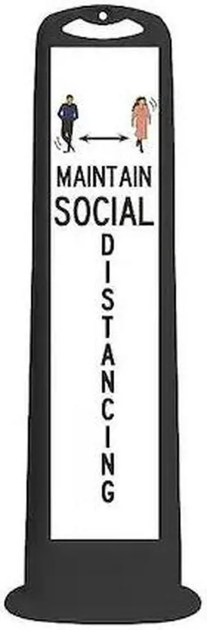 ZORO SELECT 03-768BLK-MSD Vertical Panel Channelizer,45" H,8" dia.,