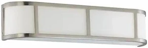NUVO 60-2873 Odeon 3 Light Wall Sconce Satin White Glass Brushed Nickel NUVO 60-2873 Odeon 3 Light Wall Sconce Satin White Glass Brushed Nickel