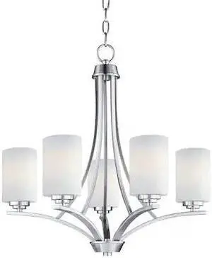 MAXIM LIGHTING 20035SWSN Deven 5-Light 24" Wide Satin Nickel Chandelier MAXIM LIGHTING 20035SWSN Deven 5-Light 24" Wide Satin Nickel Chandelier
