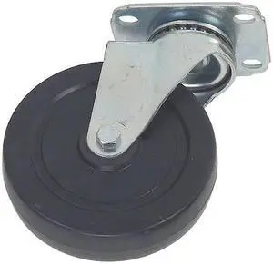 ZORO SELECT 4W907 Swivel NSF-Listed Plate Caster,Rubber,5 in.,200 lb.