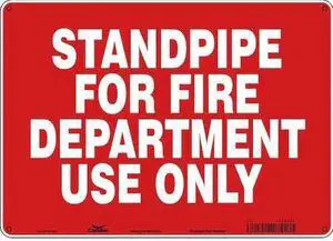 CONDOR 469F01 SAFETY SIGN FIRE AND EMERGENCY, 10 in Height, 14 in Width,