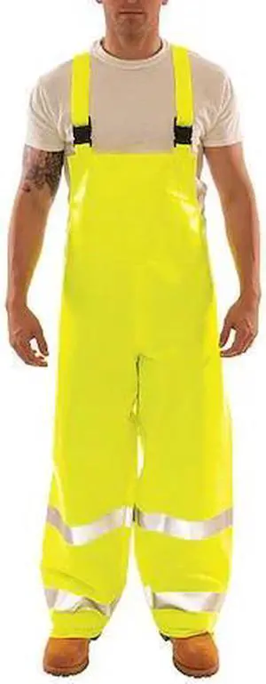 TINGLEY O44122 Arc Flash Hi-Visibility Bib Overall, PVC, 31 in Inseam, 44 in to