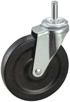 ZORO SELECT 32J994 Swivel Stem Caster,Rubber,5 in.,125 lb.
