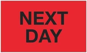TAPE LOGIC DL1119 Tape Logic® Labels, "Next Day", 3" x 5", Fluorescent Red,