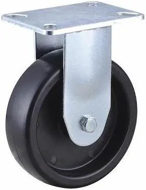 ZORO SELECT 33J005 Rigid NSF-Listed Plate Caster,5 in. Dia.,350 lb.