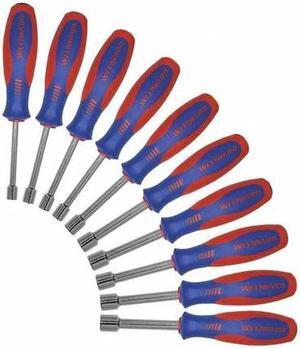 WESTWARD 401L18 Nut Driver Set,10 pcs,Hollw Round,Metric