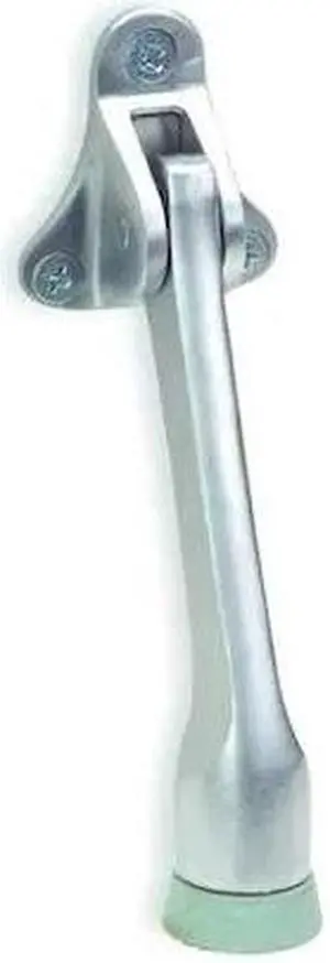 ZORO SELECT 5U618 Lever Door Holder, Brass, Silver