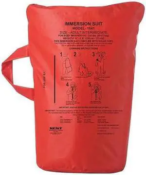 KENT SAFETY 154300-100-020-13 Immersion Suit,Uscg/Solas/Med Bag,Red