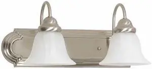 NUVO 60-320 Ballerina 2 Light 18 in. Vanity Alabaster Glass Bell Shades