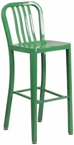 Flash Furniture Colorful Restaurant Barstool with Back Green (CH6120030GN)