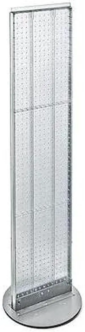 AZAR DISPLAYS 700277-CLR 2-Sided Pegboard Floor Display Rack on Rotating