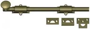 12 in. Heavy Duty Surface Bolt w Strike (Antique Brass)