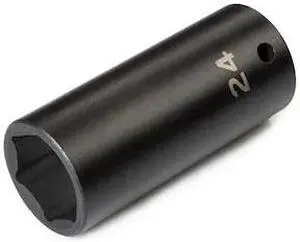 TEKTON SID23124 1/2 Inch Drive x 24 mm Deep 6-Point Impact Socket