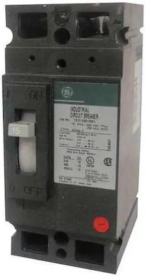 GE TED124020WL Molded Case Circuit Breaker, TED Series, 20A, 2 Pole, 480V AC,