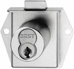 BEST 5L7ML2606 Latchbolt Cabinet Lock, Satin Brass, Number of Keys: 0