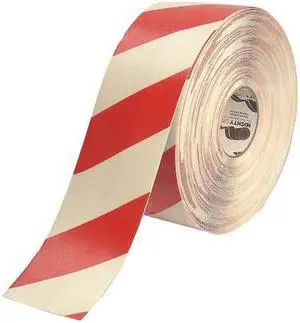 MIGHTY LINE 4RWCHVRED Industrial Safety Floor Marking Tape Vinyl White/Red MIGHTY LINE 4RWCHVRED Industrial Safety Floor Marking Tape Vinyl White/Red