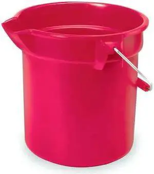 RUBBERMAID COMMERCIAL FG296300RED 2 1/2 gal Round Bucket, 10-1/4 in H, 10 1/2