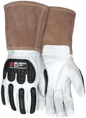 MCR SAFETY 48406KM Leather Gloves, Cut Level A4 ,M 12 PK