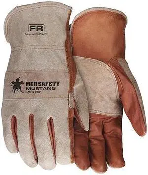 MCR SAFETY MU3213DPL Leather Drivers Gloves, Cowhide ( Double Palm ), Shirred
