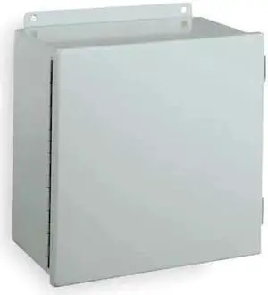 6"H x 4"W x 4"D Metallic Enclosure, Gray, Knockouts: No, Screws Closure Method