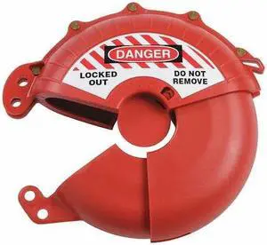 BRADY 148648 Gate Valve Lockout,Red,Plastic,3" H