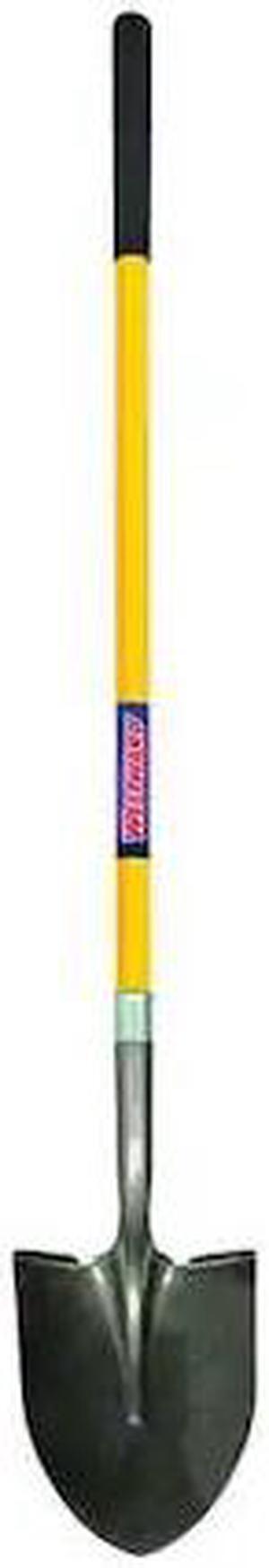 WESTWARD 3YU82 14 ga Round Point Shovel, Steel Blade, 48 in L Yellow Fiberglass