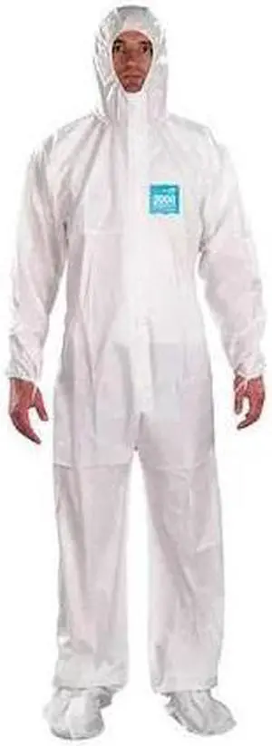 MICROCHEM WH20-B-92-107-05 Hooded Coverall,Bound,Booted,XL,PK25