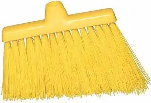 TOUGH GUY 48LZ45 9 1/8 in Sweep Face Broom Head, Stiff, Synthetic, Yellow